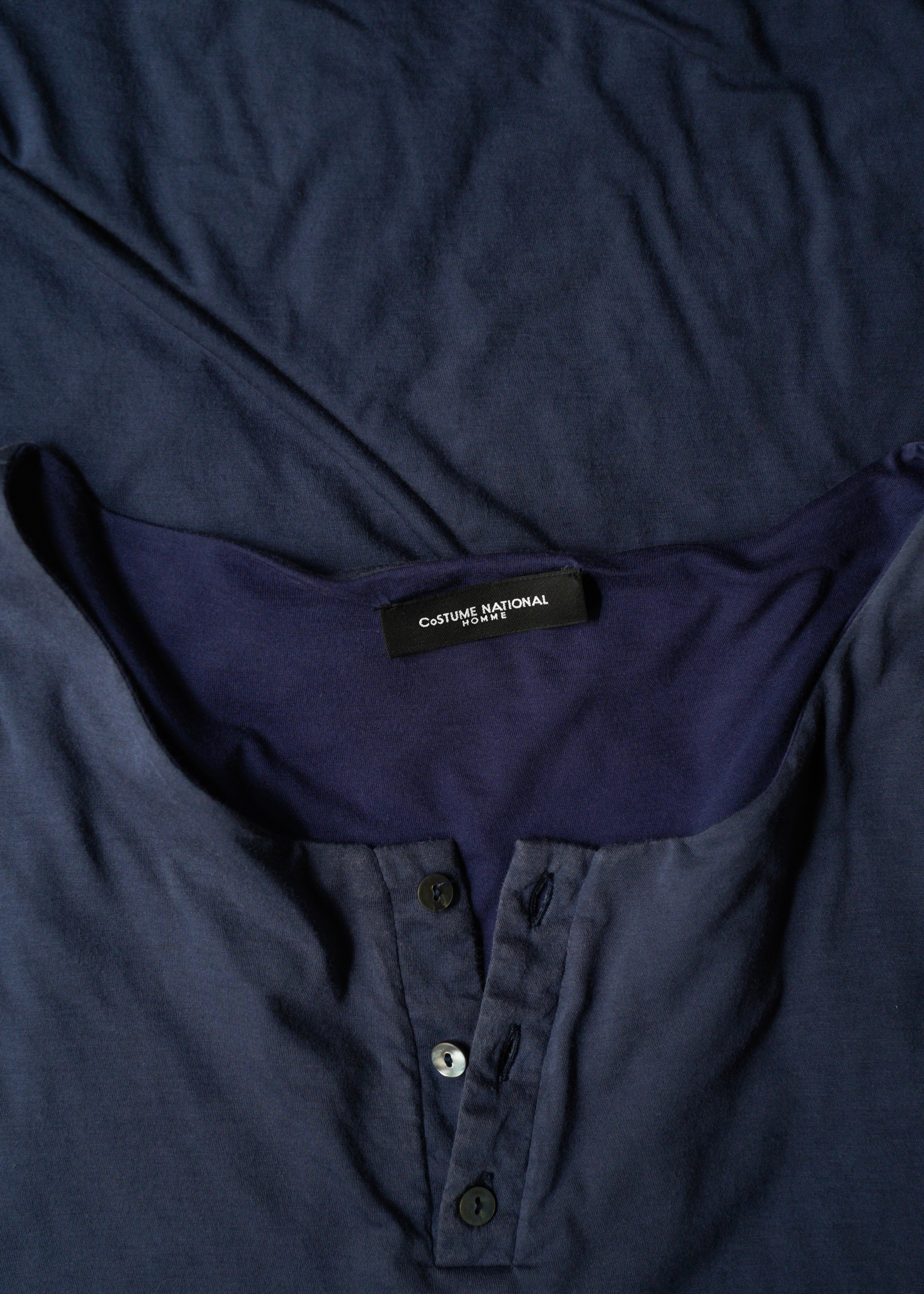 CoSTUME NATIONAL HOMME 2012SS henley neck gathered short sleeve T-Shirt