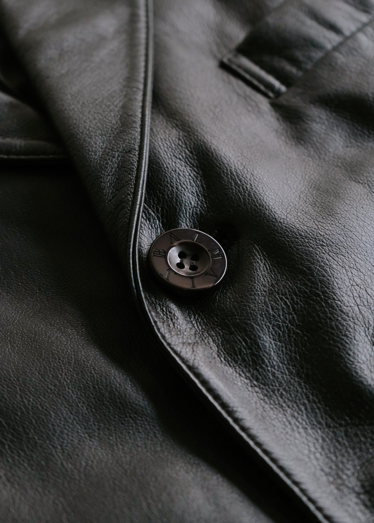 BALMAIN PARIS lamb leather 3B tailored jacket