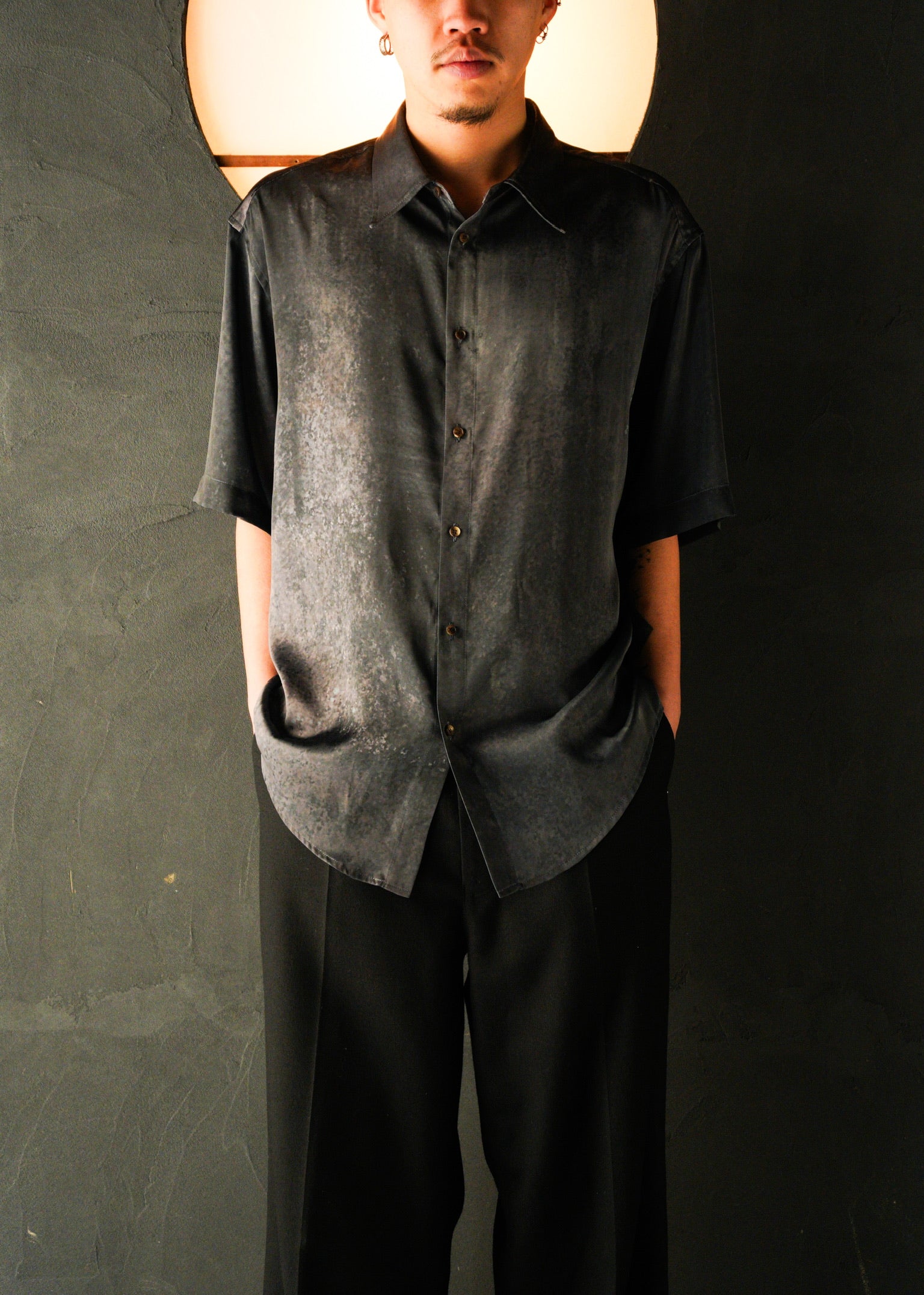 SASAKI SATORU 26SS short sleeve print shirt / Black