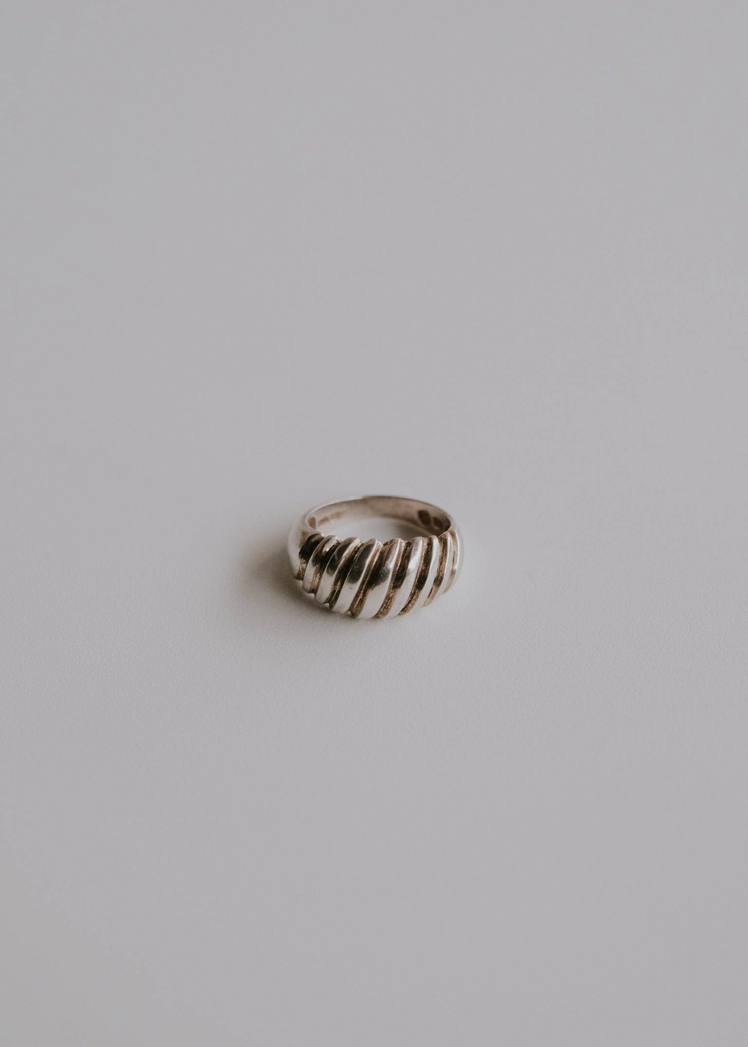 Silver 925 dome shell ring