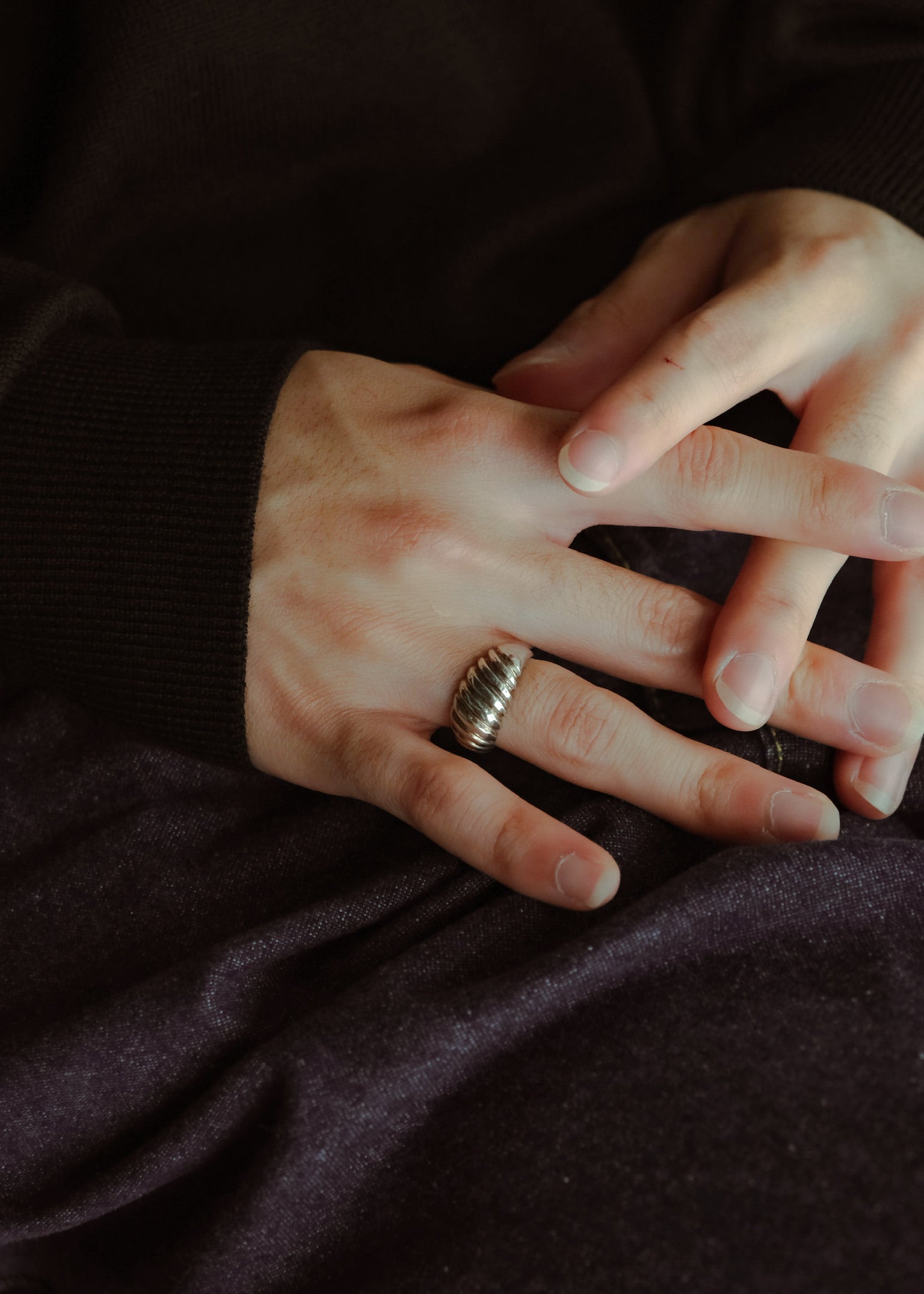 Silver 925 dome shell ring