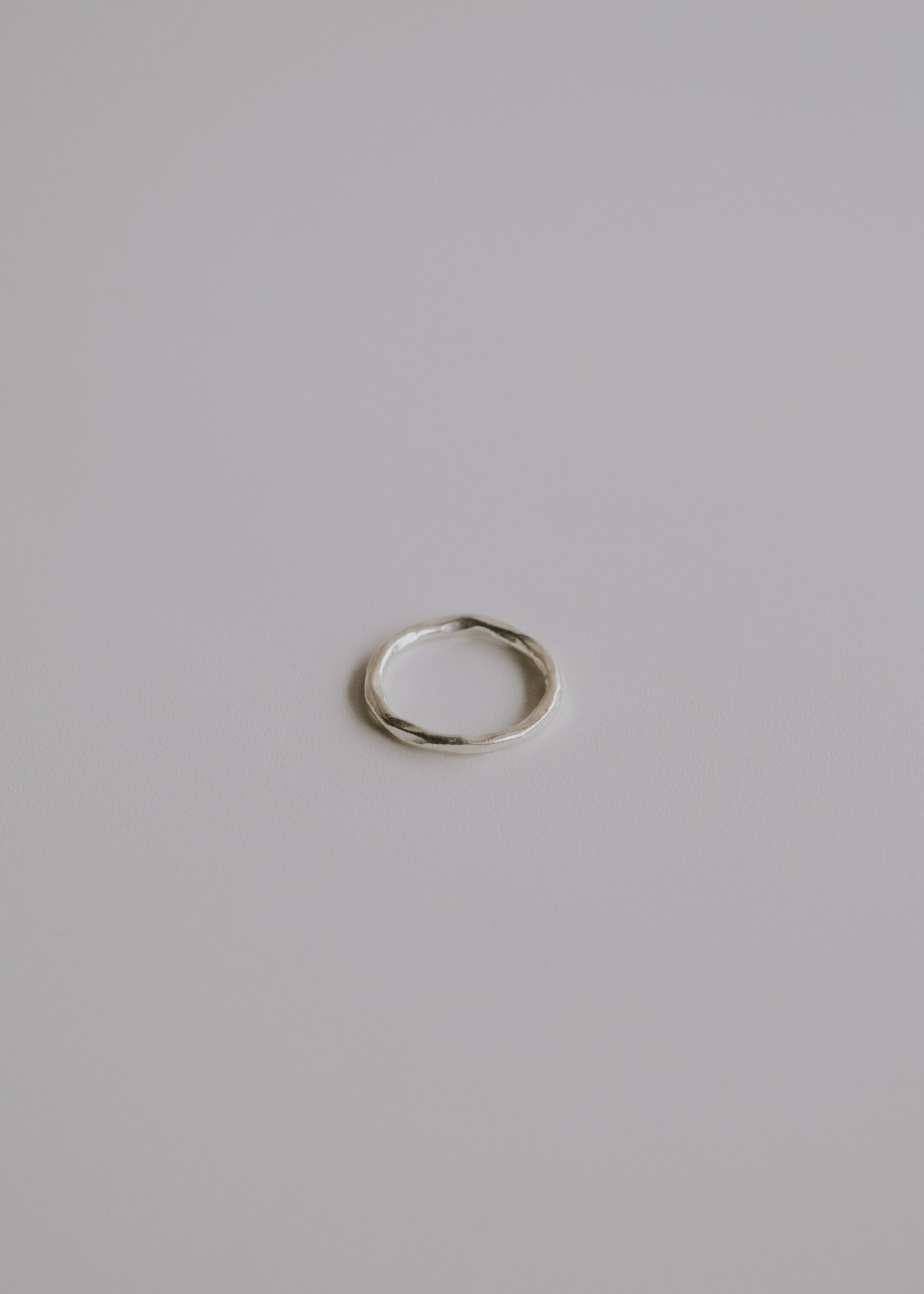Karen tribal silver hammered texture ring
