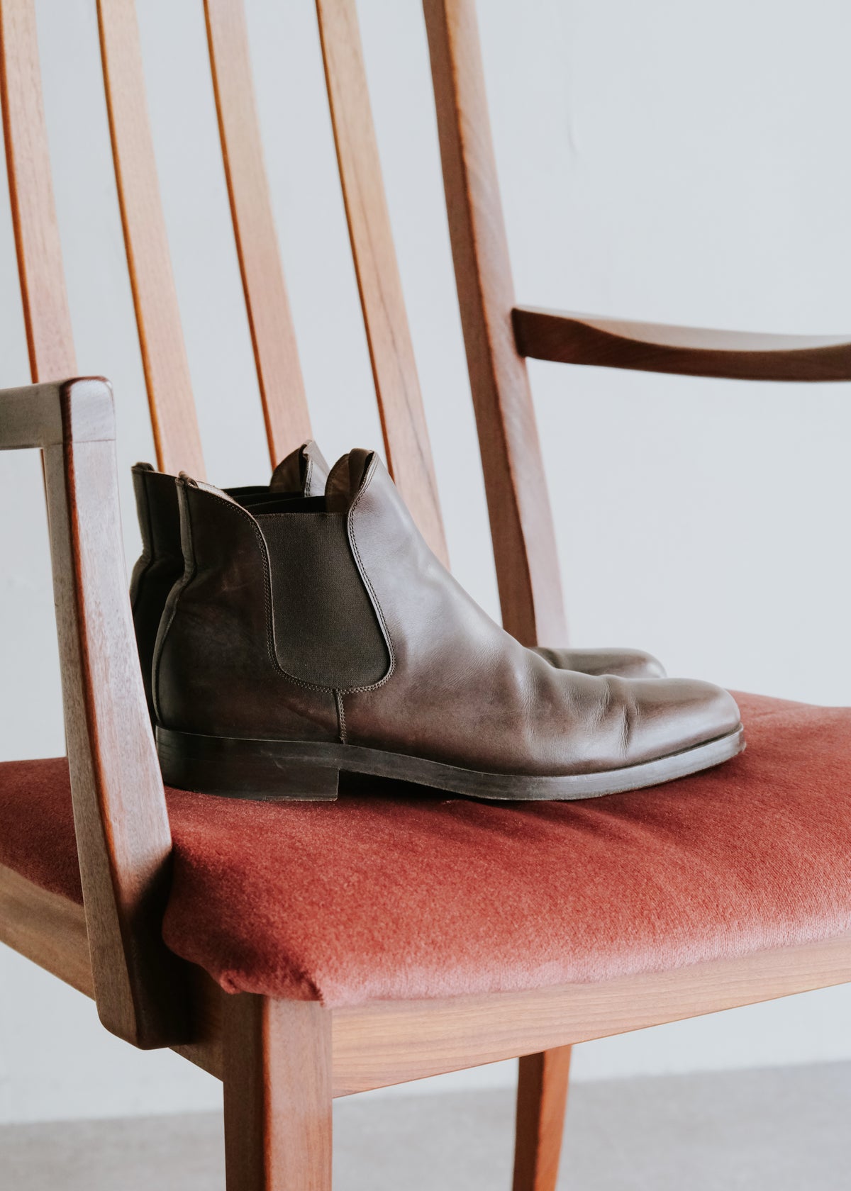 90-00's GIORGIO ARMANI square toe side gore leather boots