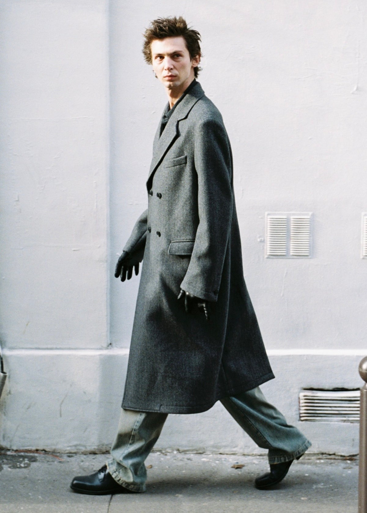 mfpen 26AW Conference Coat / Grey Herringbone