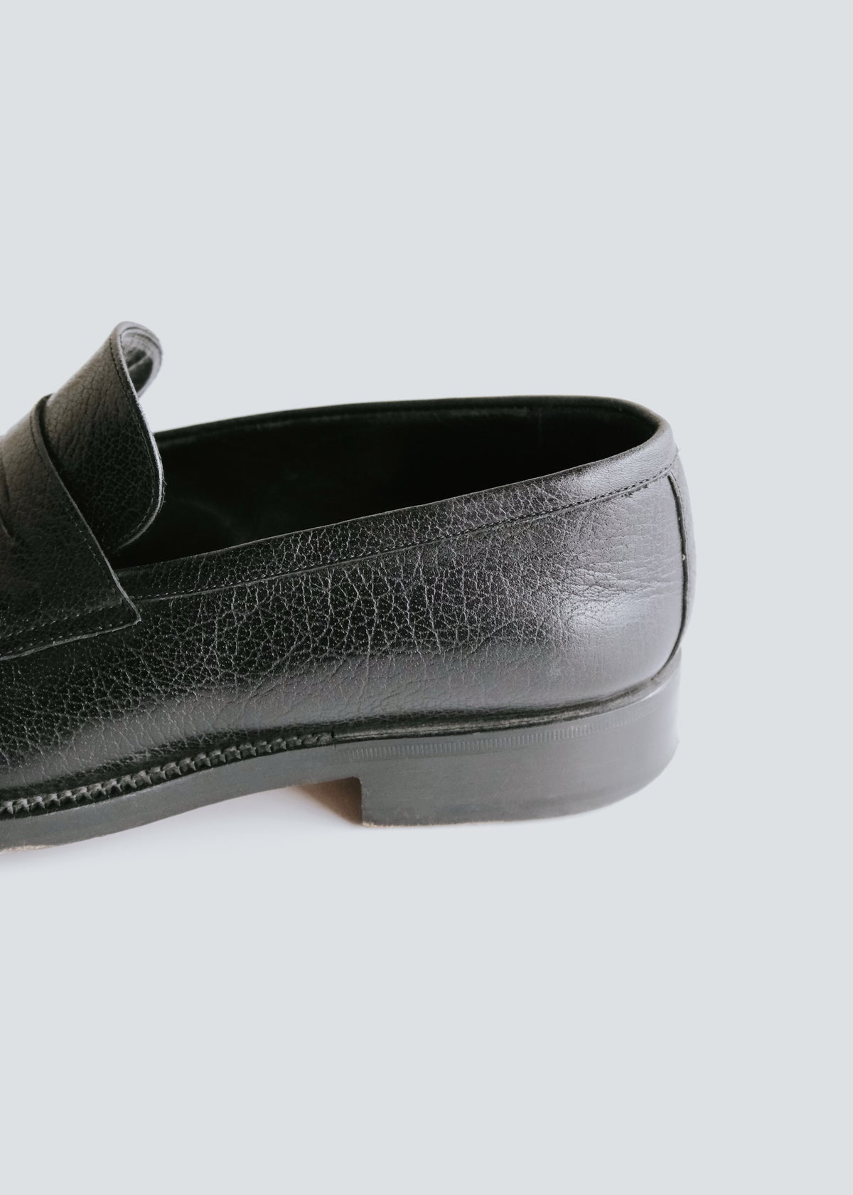90-00's GIORGIO ARMANI round toe leather penny loafers