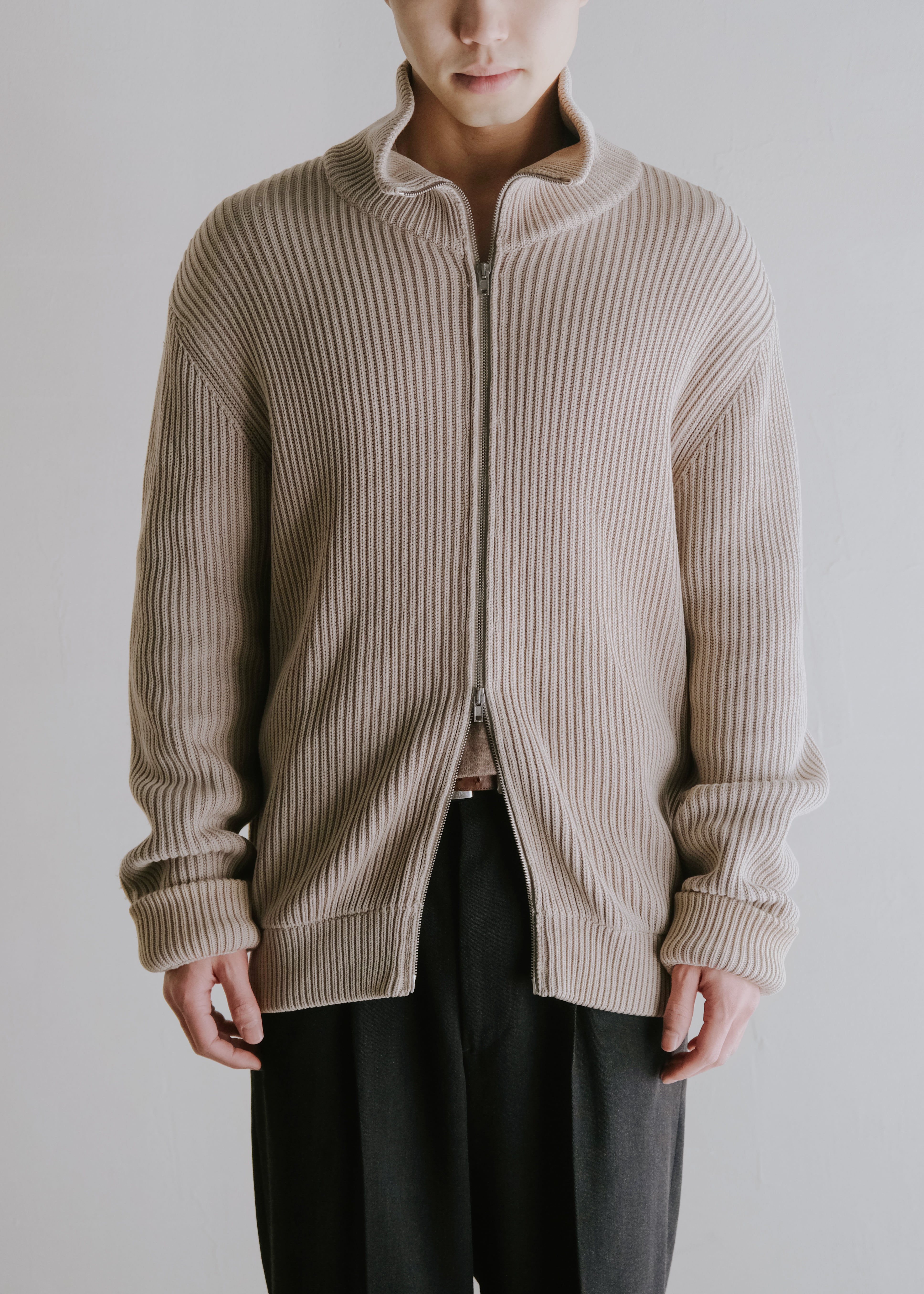 CETTEN | Martin Margiela 07SS double zip up drivers knit