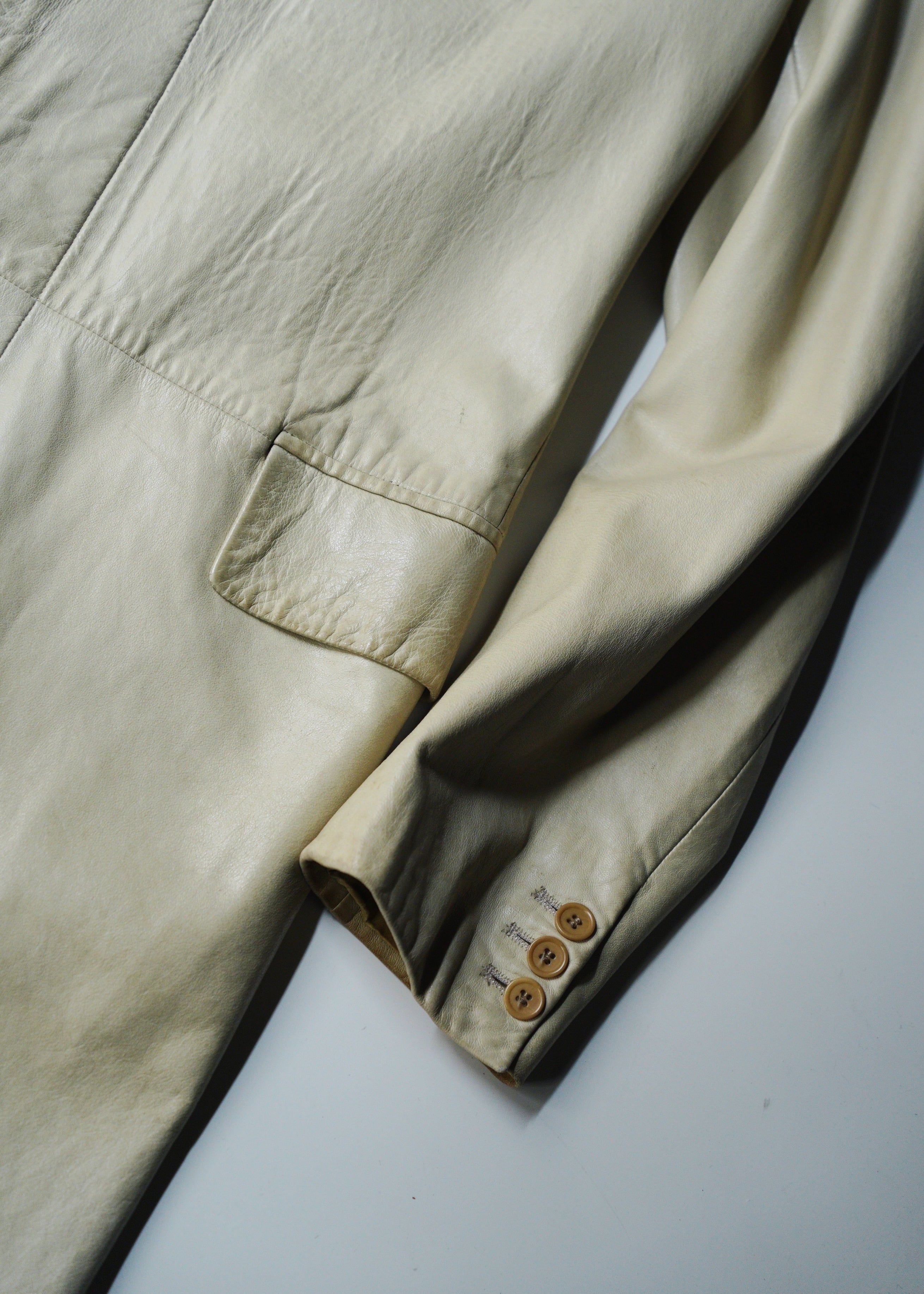 90’s HELMUT LANG fly front leather coat