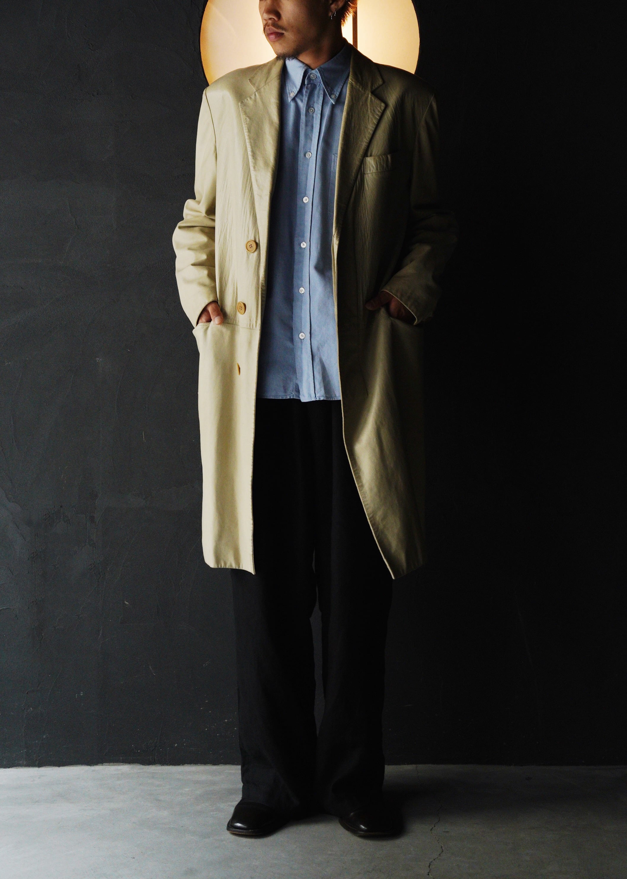 HELMUT LANG ヘルムートラング 90年代 フライフロント レザーコート 本革 アーカイブ ヴィンテージ メンズ